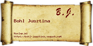 Bohl Jusztina névjegykártya